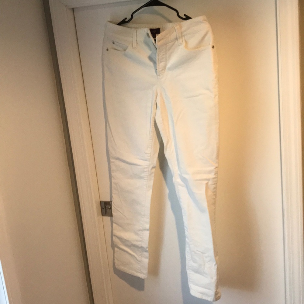 White corduroy pants
